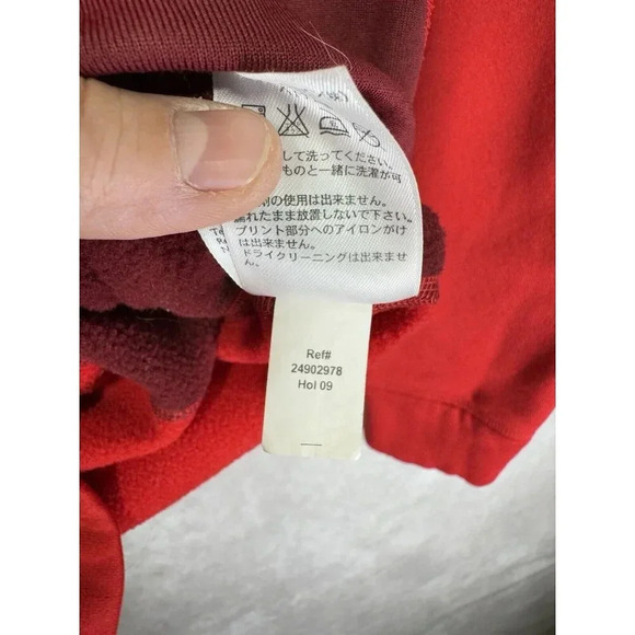 Eddie Bauer Sport 1/4 Zip Pullover Womens XL Red Thumbholes Fleece Lined Running - Picture 6 of 10